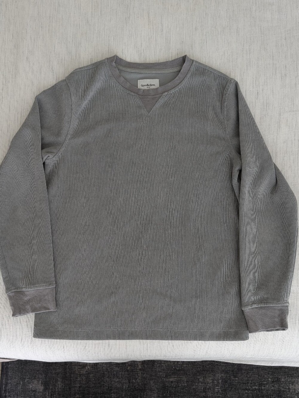 Goodfellow & Co Light Gray Ribbed Crewneck Sweatshirt